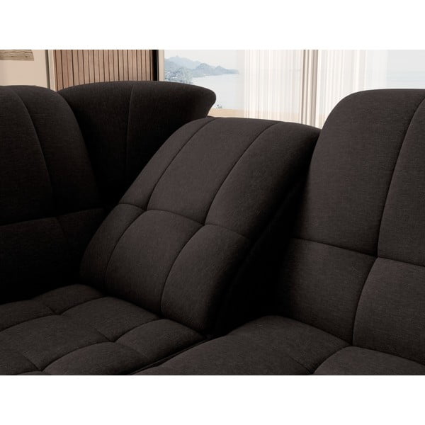 Brązowy rozkładany/ze schowkiem narożnik (lewostronny/w kształcie litery L) Sado – ELTAP-image-1