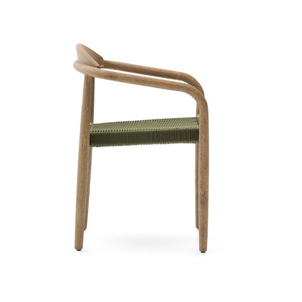Zielono-naturalny drewniany fotel jadalniany Nina – Kave Home-image-3