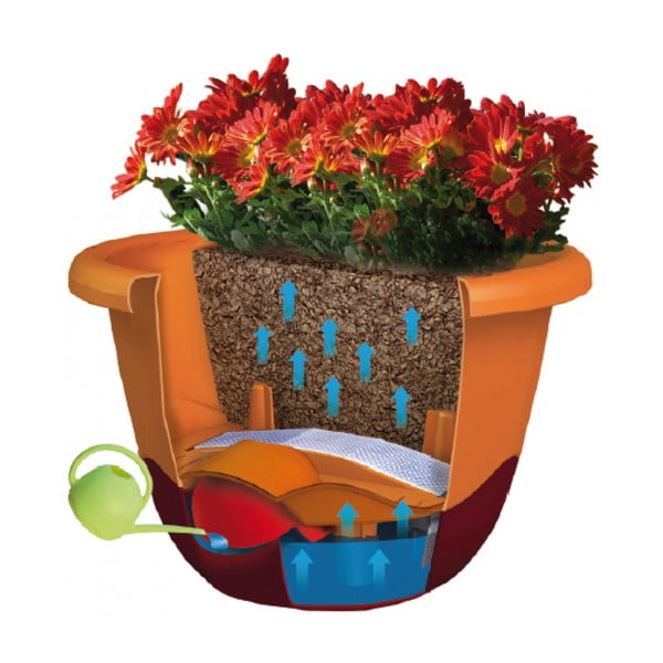 Szara doniczka samonawadniająca do zawieszenia Plastia Mareta 30-image-2