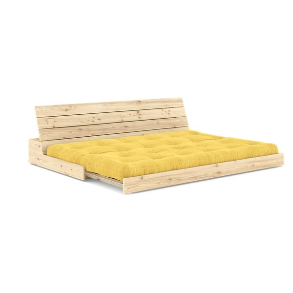 Żółta sztruksowa rozkładana sofa 196 cm Base – Karup Design-image-4