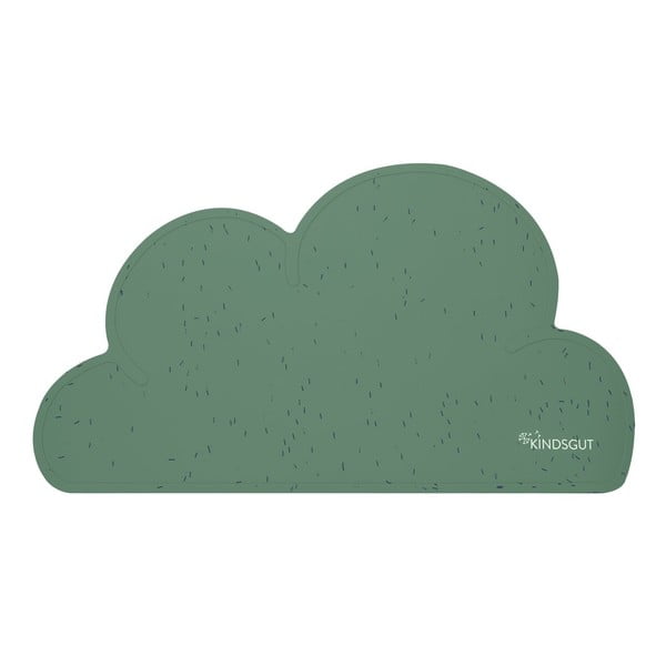 Ciemnozielona silikonowa mata stołowa Kindsgut Cloud, 49x27 cm