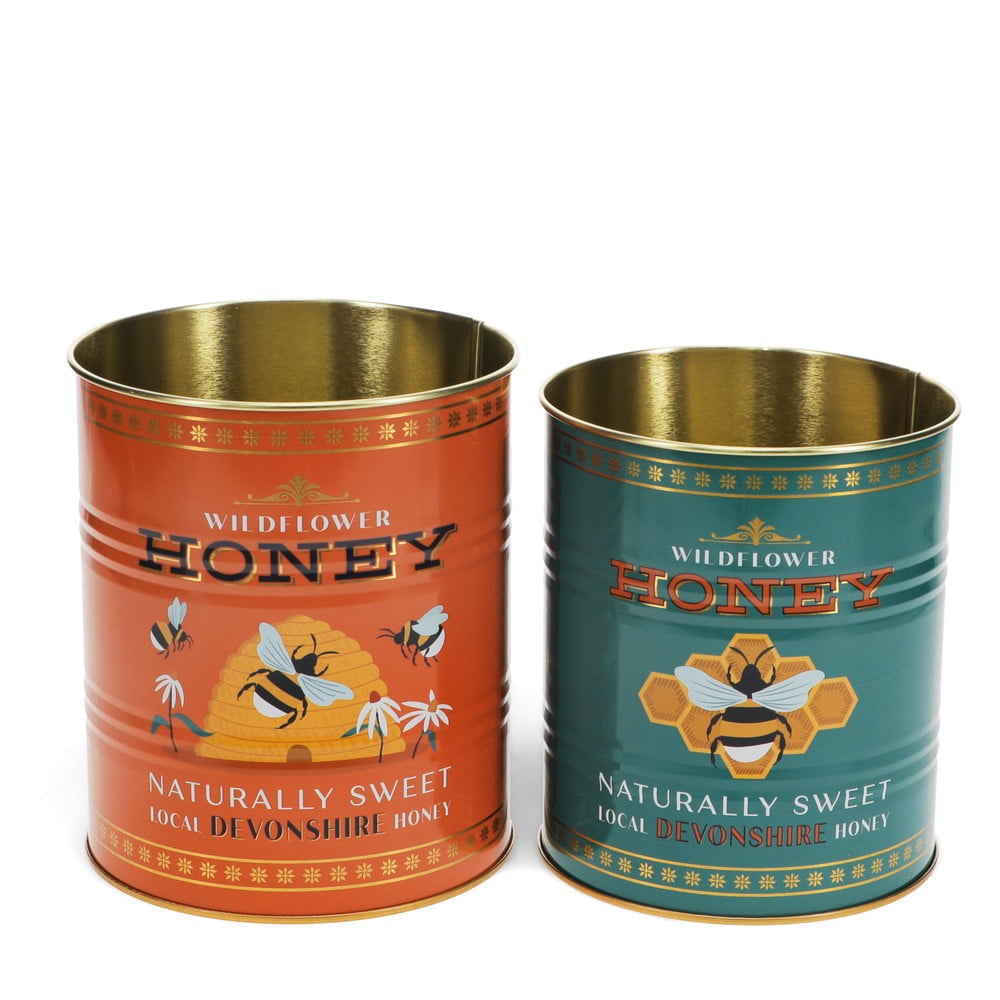 Pojemniki dekoracyjne z cyny zestaw 2 szt. ø 11x13 cm Honey – Rex London