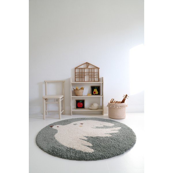 Jasnozielony dywan dziecięcy ø120 cm Bohemian Bird Aqua – Nattiot-image-4