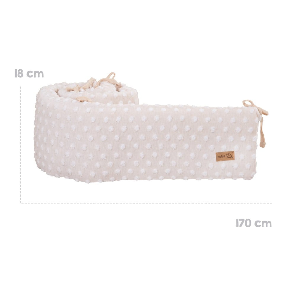 Beżowy ochraniacz do łóżeczka z mieszanki bawełny 170 cm Frosty Almond – Roba (zdjęcie 9)
