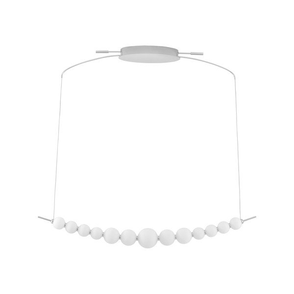 Biała/w kolorze srebra z połyskiem metalowa lampa wisząca LED ze ściemniaczem ze szklanym kloszem Perla – Nova Luce