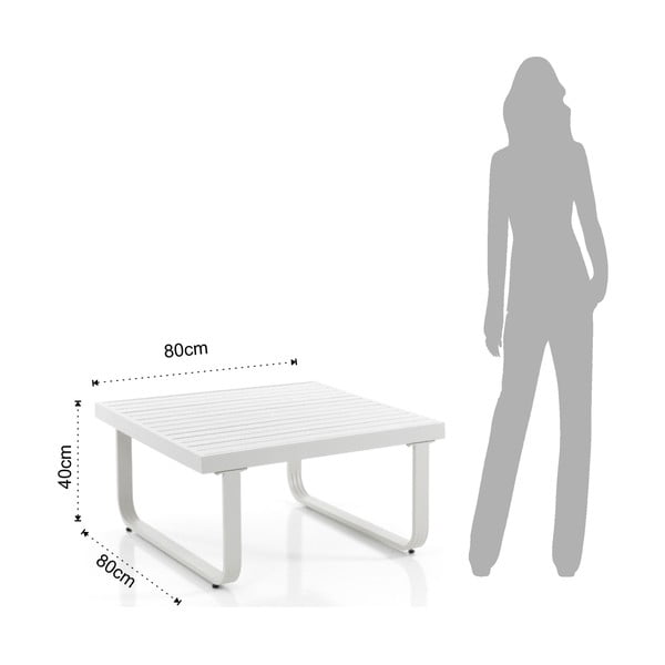 Biały aluminiowy stolik 80x80 cm Ischia – Tomasucci-image-1