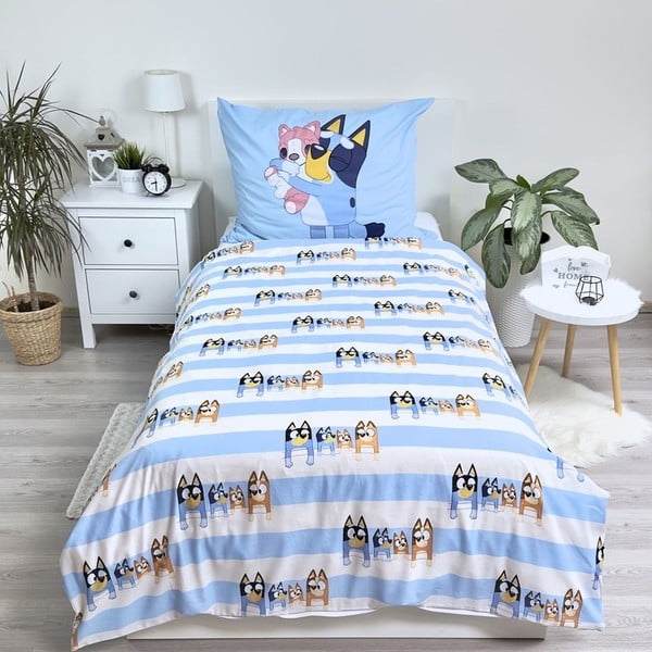 Bawełniana dziecięca pościel jednoosobowa 140x200 cm Bluey – Jerry Fabrics-image-2