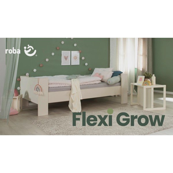 Beżowe podwyższone łóżko dziecięce bez stelaża 90x200 cm Loft – Roba-image-2