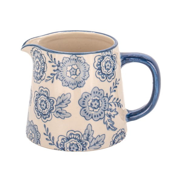 Niebiesko-beżowy kamionkowy mlecznik 200 ml Blue Willow – Sass & Belle