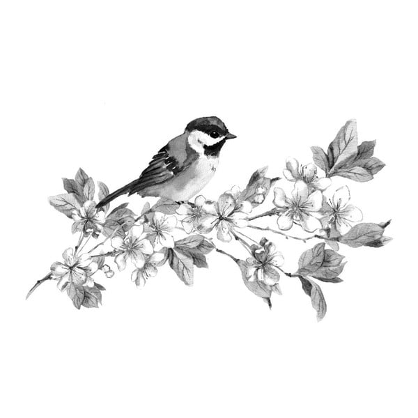 Obraz Black&White Birdie, 45x70 cm
