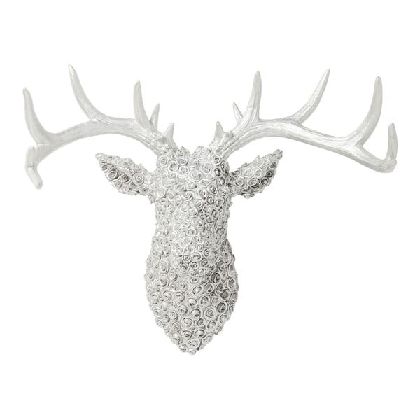 Jasnoszara dekoracyjna głowa jelenia Kare Design Deco Antler Deer Chrome