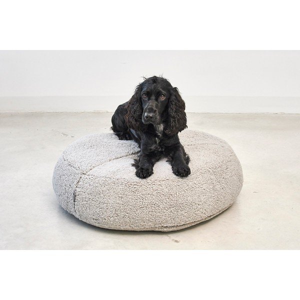 Beżowe legowisko dla psów z materiału bouclé ø 70 cm Senso Pouffe Greige S/M – MiaCara-image-3