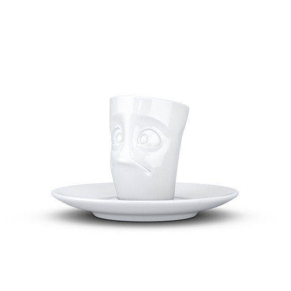 Biała rozczarowana porcelanowa filiżanka do espresso ze spodkiem 58products, 80 ml-image-2
