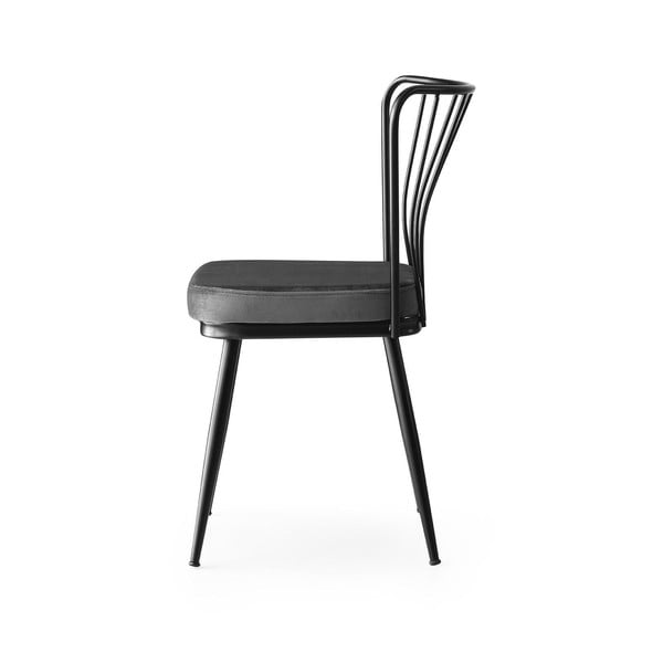 Antracytowe metalowe krzesła zestaw 2 szt. Yildiz – Kalune Design-image-3