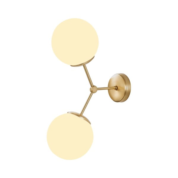 Biały kinkiet z detalem w kolorze złota Opviq lights Damar-image-2