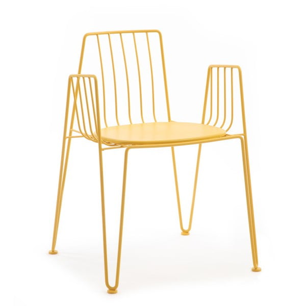 Żółte krzesło z podkładką Mobles 114 Rambla