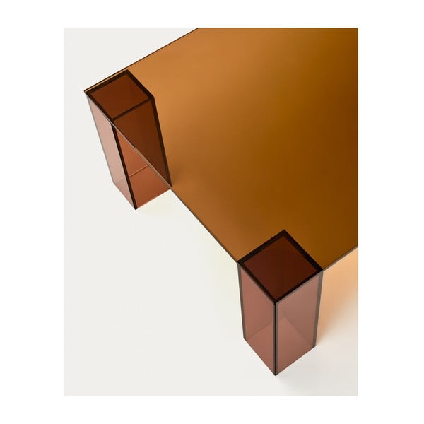 Brązowy szklany stolik 60x140 cm Adularia – Kave Home-image-3