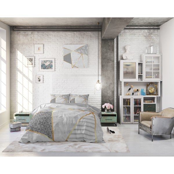 Bawełniana pościel dwuosobowa Pure Cotton Graphic, 200x200/220 cm-image-4