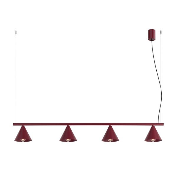 Bordowa stalowa lampa wisząca Zylo – Sollux