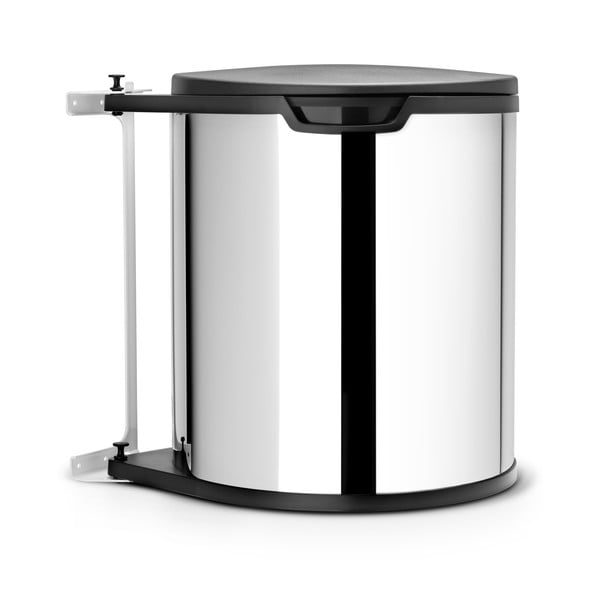 Stalowy kosz na śmieci do zabudowy w kolorze srebra z połyskiem 15 l – Brabantia