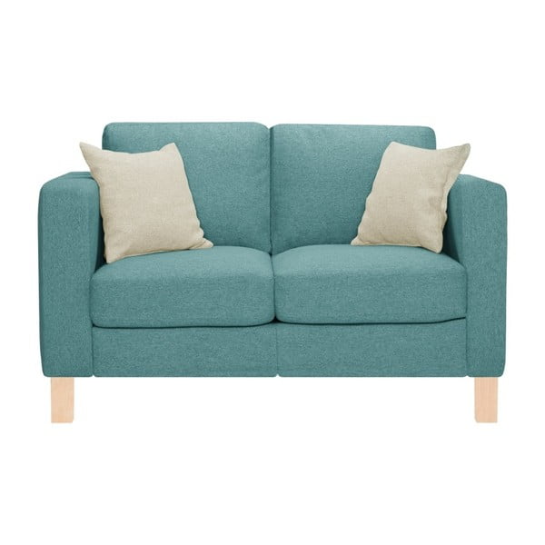 Niebieska sofa z 2 kremowymi poduszkami Stella Cadente Maison Canoa