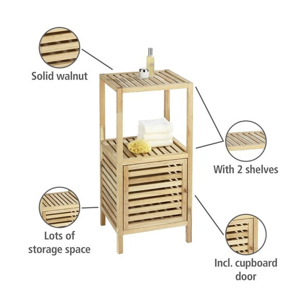 Niska szafka łazienkowa z litego drewna orzechowego 40x86 cm Norway – Wenko-image-2