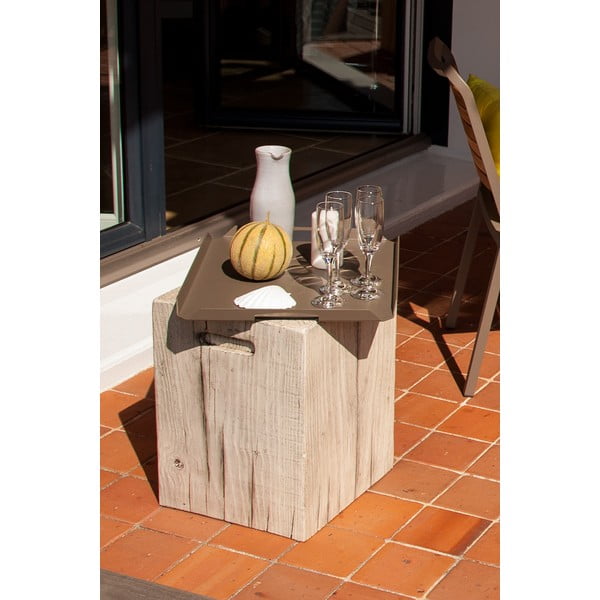 Biały stolik ogrodowy Ezeis Ecotop, 35x35 cm-image-1