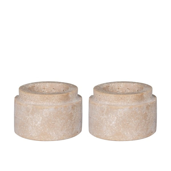 Kamienne świeczniki zestaw na świeczkę typu tealight 2 szt. – House Nordic