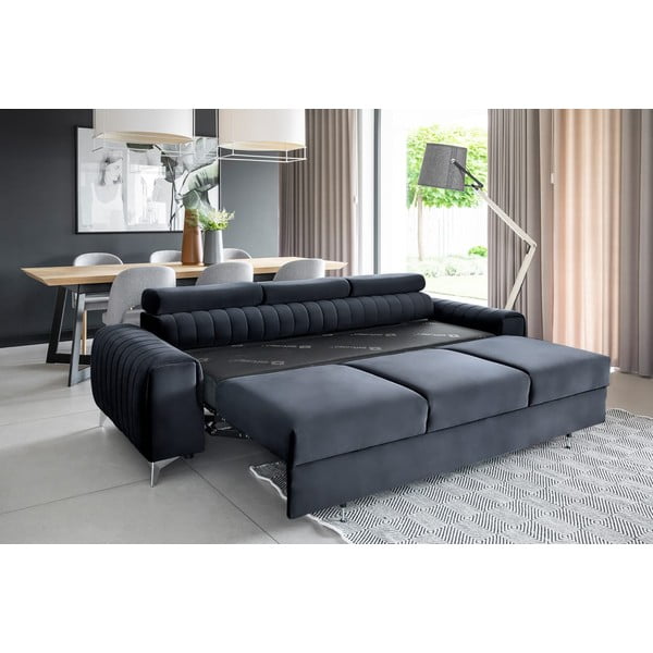 Antracytowa aksamitna rozkładana sofa 261 cm Laurence – ELTAP-image-4