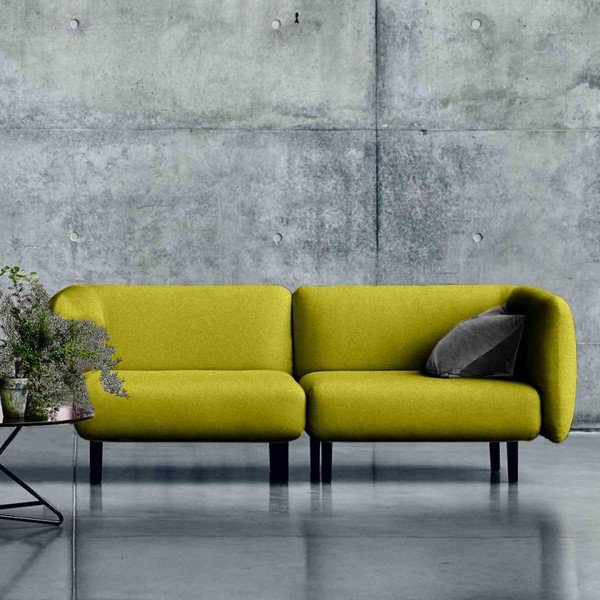 Żółta sofa Softline Elle, 230 cm-image-2