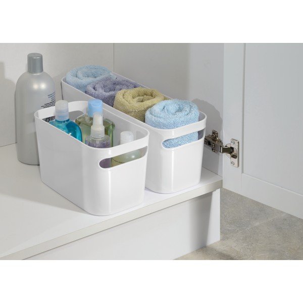 Biały pojemnik iDesign Una White, 40x15 cm-image-1