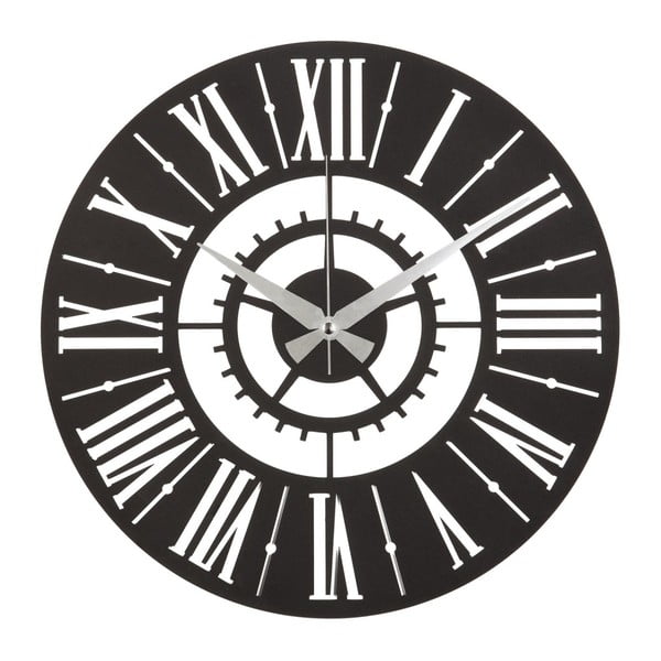 Metalowy zegar ścienny Six, ø 50 cm