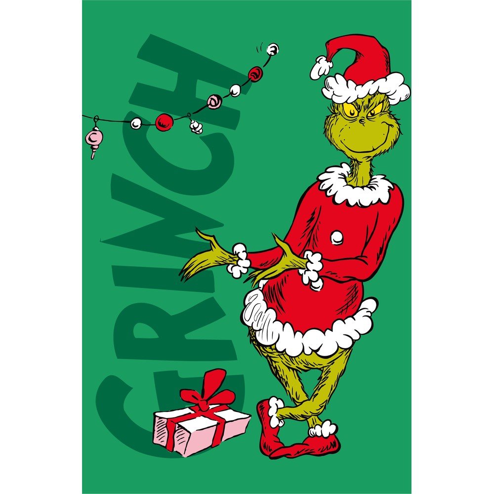 Zielony koc dziecięcy z mikfroflaneli 100x150 cm Grinch – Jerry Fabrics