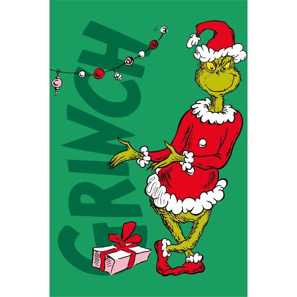 Zielony koc dziecięcy z mikfroflaneli 100x150 cm Grinch – Jerry Fabrics