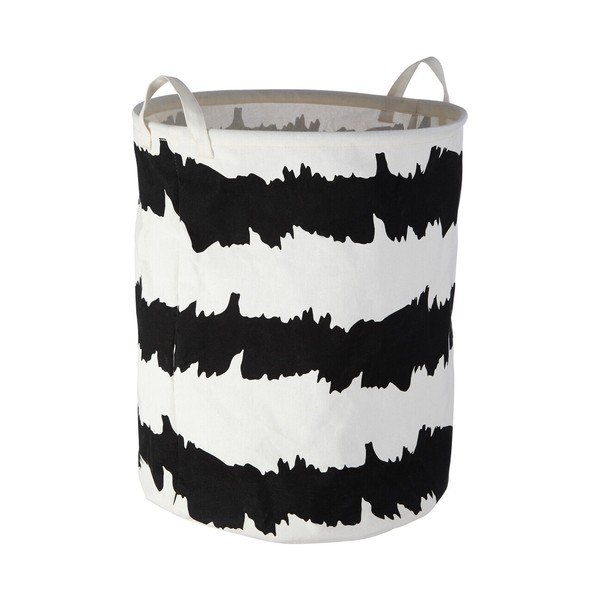 Czarno-biały tekstylny kosz na pranie Harga – Premier Housewares-image-1