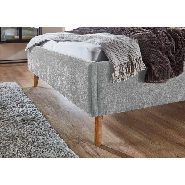 Szare tapicerowane łóżko dwuosobowe ze schowkiem ze stelażem 180x200 cm Nova – Meise Möbel-image-4