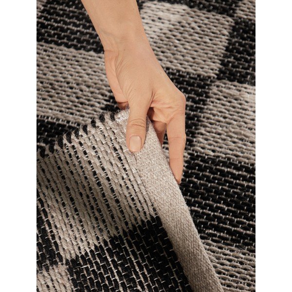 Czarny/kremowy chodnik z mieszanki juty dwustronny/tkany ręcznie 80x300 cm Rex – Hanse Home-image-3
