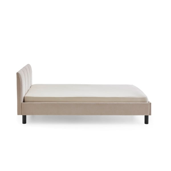 Beżowe tapicerowane łóżko jednoosobowe bez stelaża 120x200 cm Joker – Meise Möbel-image-2
