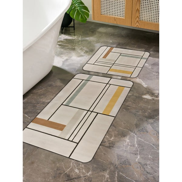 Jasnobrązowe dywaniki łazienkowe zestaw 2 szt. 60x100 cm – Mila Home-image-3