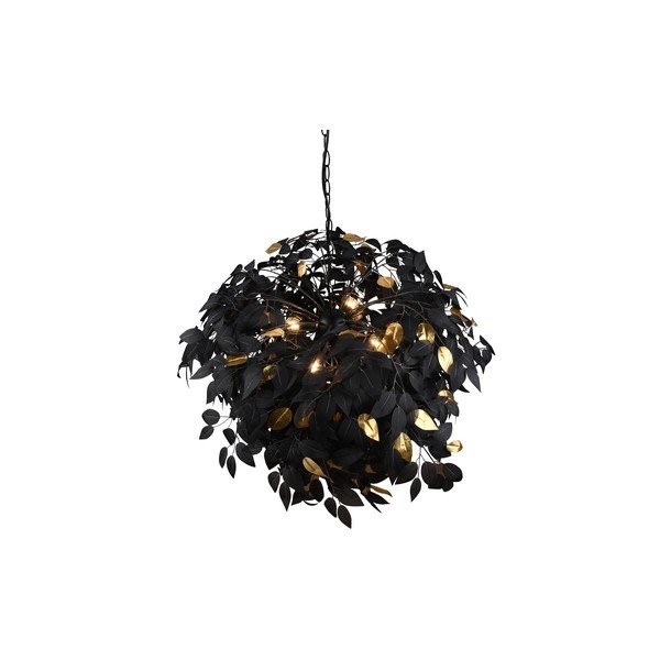 Czarna metalowa lampa wisząca z plastikowym kloszem ø 70 cm Leavy – Reality-image-3
