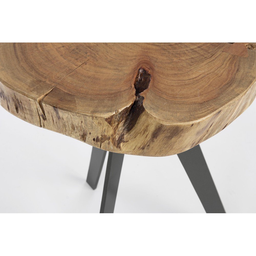 Czarno-naturalny stolik z blatem z drewna akacjowego ø 35 cm Aron – Bizzotto (zdjęcie 6)