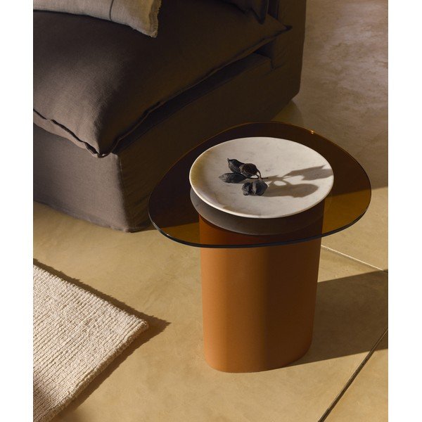 Stolik ze szklanym blatem 47x48 cm Olir – Kave Home-image-1