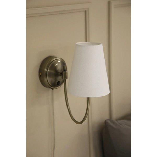 Kinkiet do kontaktu w biało-mosiężnym kolorze Amar – Markslöjd-image-2