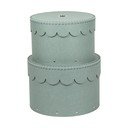 Zielononiebieskie kartonowe pojemniki zestaw 2 szt. z pokrywką ø 26x17,5 cm Wilma Canvas Paper Laminate – Bigso