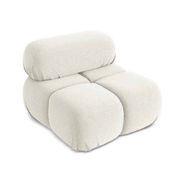 Biały aksamitny moduł sofy Lokua – Makamii-image-2