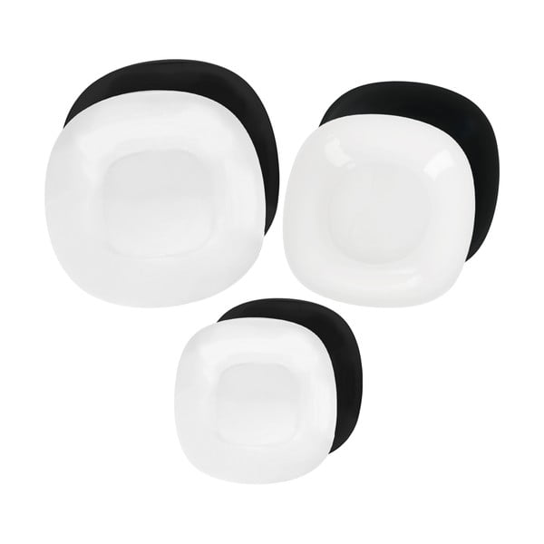 Szklany zestaw talerzy 18 szt. LUNA – Orion