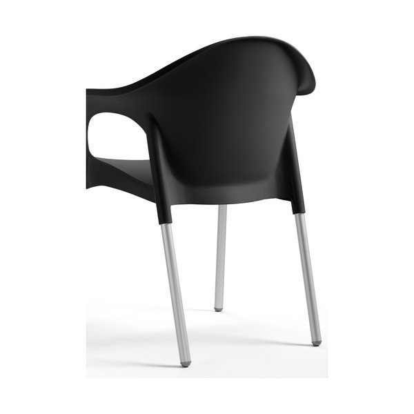 Czarne plastikowe krzesło ogrodowe Lisa – Rojaplast-image-1