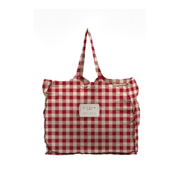 Torba materiałowa Really Nice Things Linen Bag Red Vichy