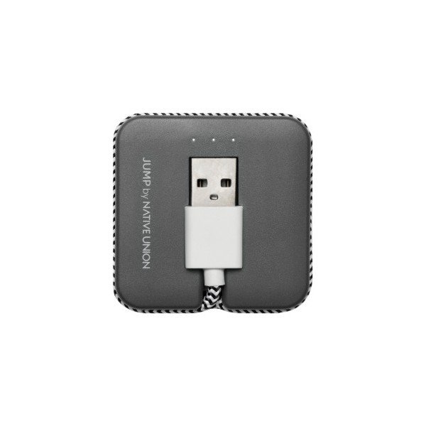 Szary powerbank z kablem do ładowania Micro USB Native Union Jump Cable, dł. 45 cm-image-1