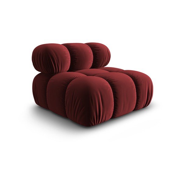 Czerwony aksamitny moduł sofy (moduł środkowy) Bellis – Micadoni Home-image-3